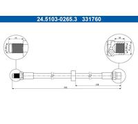 ATE 24.5103-0265.3 Brake hose