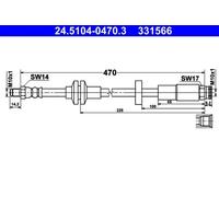 Flexible brake hose 24.5104-0470.3 ATE for ALFA ROMEO GIULIETTA