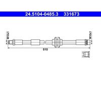 Flexible brake hose 24.5104-0485.3 ATE for SMART RENAULT