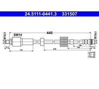 ATE 24.5111-0441.3 Brake hose