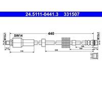 ATE 24.5111-0441.3 Brake hose