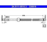 Flexible brake hose 24.5111-0510.3 ATE for OPEL RENAULT NISSAN
