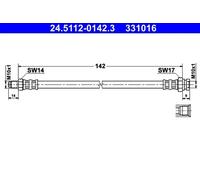 Flexible brake hose 24.5112-0142.3 ATE for OPEL FIAT ALFA ROMEO ABARTH