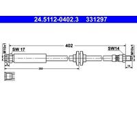 BRAKE HOSE FOR VAUXHALL OPEL CORSA MK III D S07 Z 14 XEP Z 13 DTJ A 13 DTC ATE