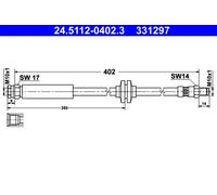 ATE Brake Hose 24.5112-0402.3 – for Vauxhall/Opel Corsa Mk III (Z14XEP, Z13DTJ, A13DTC)