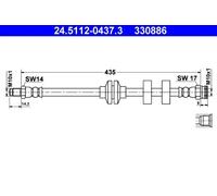 BRAKE HOSE 24.5112-0437.3 FOR ALFA ROMEO 156/Sportwagon GT FIAT MULTIPLA/VAN