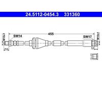 Flexible brake hose 24.5112-0454.3 ATE for FIAT PUNTO PUNTO Hatchback Van