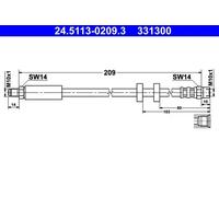 Flexible brake hose 24.5113-0209.3 ATE for AUDI V8 100 C4 Saloon 100 C4 Avant