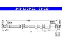 ATE 24.5113-0440.3 Brake hose