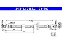 ATE 24.5113-0483.3 Brake hose