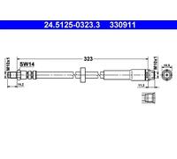 Flexible brake hose 24.5125-0323.3 ATE for AUDI A6 C6 A6 C6 Avant A6 Allroad C6