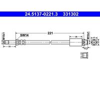 BRAKE HOSE 24.5137-0221.3 FOR BMW X1/E84/SUV N46B20B/C/CC/CD/E/CB/BD/A N47D20