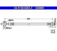 Brake Hose ATE Fits AUDI SEAT A4 Avant Exeo St 8E 8H B6 B7 S4 8E0611775N