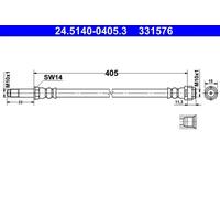 Flexible brake hose 24.5140-0405.3 ATE for MERCEDES-BENZ C-CLASS Coupe C-CLASS