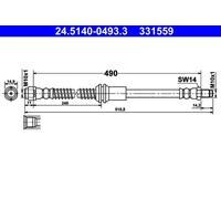 24.5140-0493.3 ATE Brake Hose for MERCEDES-BENZ