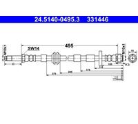 Brake Hoses ATE 24.5140-0495.3 for AUDI