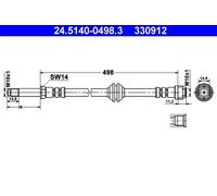 ATE 24.5140-0498.3 Brake hose
