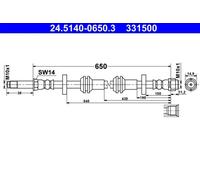 ATE 24.5140-0650.3 Brake hose
