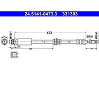 ✅Fits ATE 24.5141-0473.3 Brake Hose 24.5141-0473.3 Brake pipe/hose f ⭐UK Seller⭐