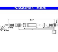 ATE 24.5141-0637.3 Brake hose