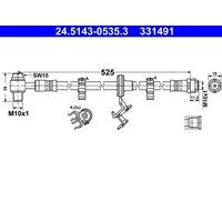 Brake Hose ATE 24.5143-0535.3 for MERCEDES-BENZ M-CLASS (W163) 3.2 1998-2002