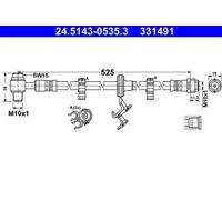 Flexible brake hose 24.5143-0535.3 ATE for MERCEDES-BENZ M-CLASS