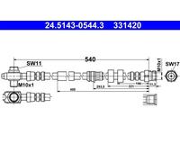 Flexible brake hose 24.5143-0544.3 ATE for SEAT VW SKODA