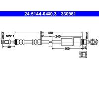 ATE 24.5144-0480.3 Brake hose