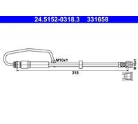 Flexible brake hose 24.5152-0318.3 ATE for AUDI A4 B9 A4 B9 Avant A4 Allroad B9