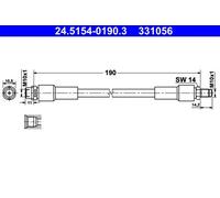 ATE Brake Hose 24.5154-0190.3 for Audi A8 D3 / A8L