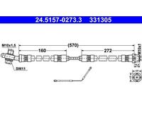ATE Brake Hose 24.5157-0273.3 for BMW X5 E53 SAV M54B30 3.0L M57D30 3.0L/2.9L 6cyl