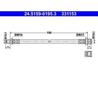Flexible brake hose 24.5159-0195.3 ATE for MITSUBISHI PAJERO/SHOGUN Canvas Top