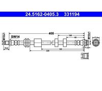 Flexible brake hose 24.5162-0405.3 ATE for VOLVO XC70 II V60 I XC70 II VAN