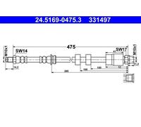ATE 24.5169-0475.3 Brake hose