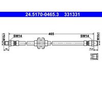 Flexible brake hose 24.5170-0465.3 ATE for VOLVO 480 440 460