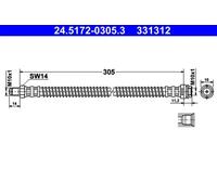 Flexible brake hose 24.5172-0305.3 ATE for MERCEDES-BENZ C-CLASS T-Model C-CLASS
