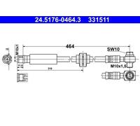 ATE 24.5176-0464.3 Brake hose