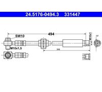 BRAKE HOSE FOR OPEL VAUXHALL SAAB CHEVROLET INSIGNIA A SALOON G09 A 20 NHT ATE
