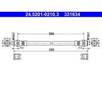 Flexible brake hose 24.5201-0210.3 ATE for BMW X5 X6