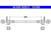 ATE 24.5201-0225.3 Brake Hose for TOYOTA