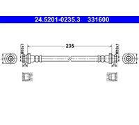 BRAKE HOSE 24.5201-0235.3 FOR RENAULT KADJAR NISSAN QASHQAI/II/SUV/VAN 1.5L 4cyl