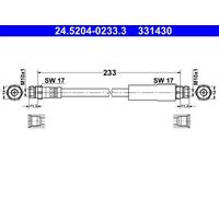 Brake Hose ATE Fits VW SEAT SKODA AUDI Cc Golf Mk5 Mk6 Plus Jetta III 3C0611775