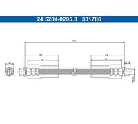 Brake Hose ATE 24.5204-0295.3 for AUDI A4 B5 (8D2) 1.9 1995-2