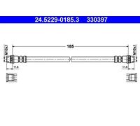ATE Brake Hose 24.5229-0185.3 - Fits Renault Clio III, Twingo I, Megane II