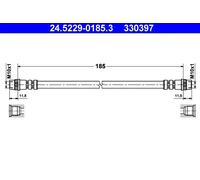 ATE Brake Hose 24.5229-0185.3 - Fits Renault Clio III, Twingo I, Megane II