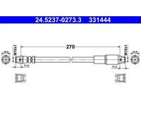 Flexible brake hose 24.5237-0273.3 ATE for AUDI 100 C4 Saloon 100 C4 Avant A6 C4