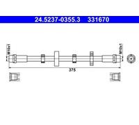 Brake Hose ATE 83.6255-0353.3 for TRANSPORTER T4 Bus 2.5 1990-2003