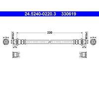 Flexible brake hose 24.5240-0220.3 ATE for OPEL ASTRA G Hatchback ASTRA G Estate