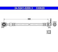 Flexible brake hose 24.5241-0200.3 ATE for OPEL ASTRA G Hatchback ASTRA G Estate