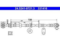Flexible brake hose 24.5241-0721.3 ATE for MITSUBISHI L200 / TRITON